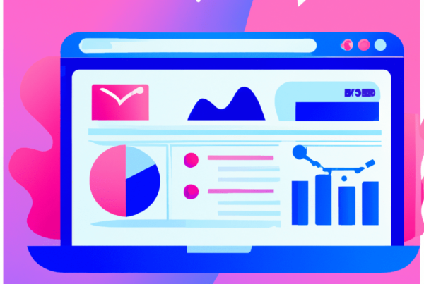 Abstract illustration of a data dashboard with graphs, charts, and money symbols, representing how APIs and cybersecurity protect user data
