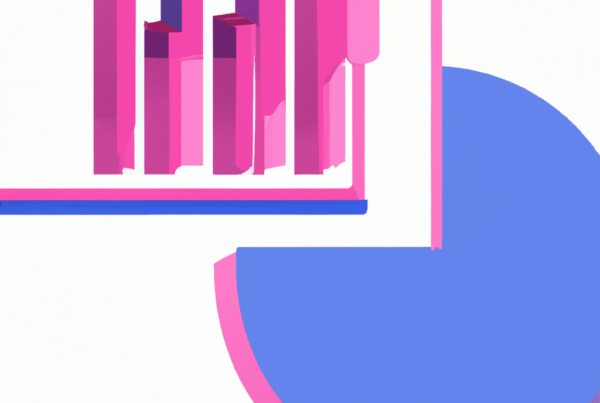 Abstract illustration of a pie chart and bar graph, representing key metrics for tracking ROI in digital marketing