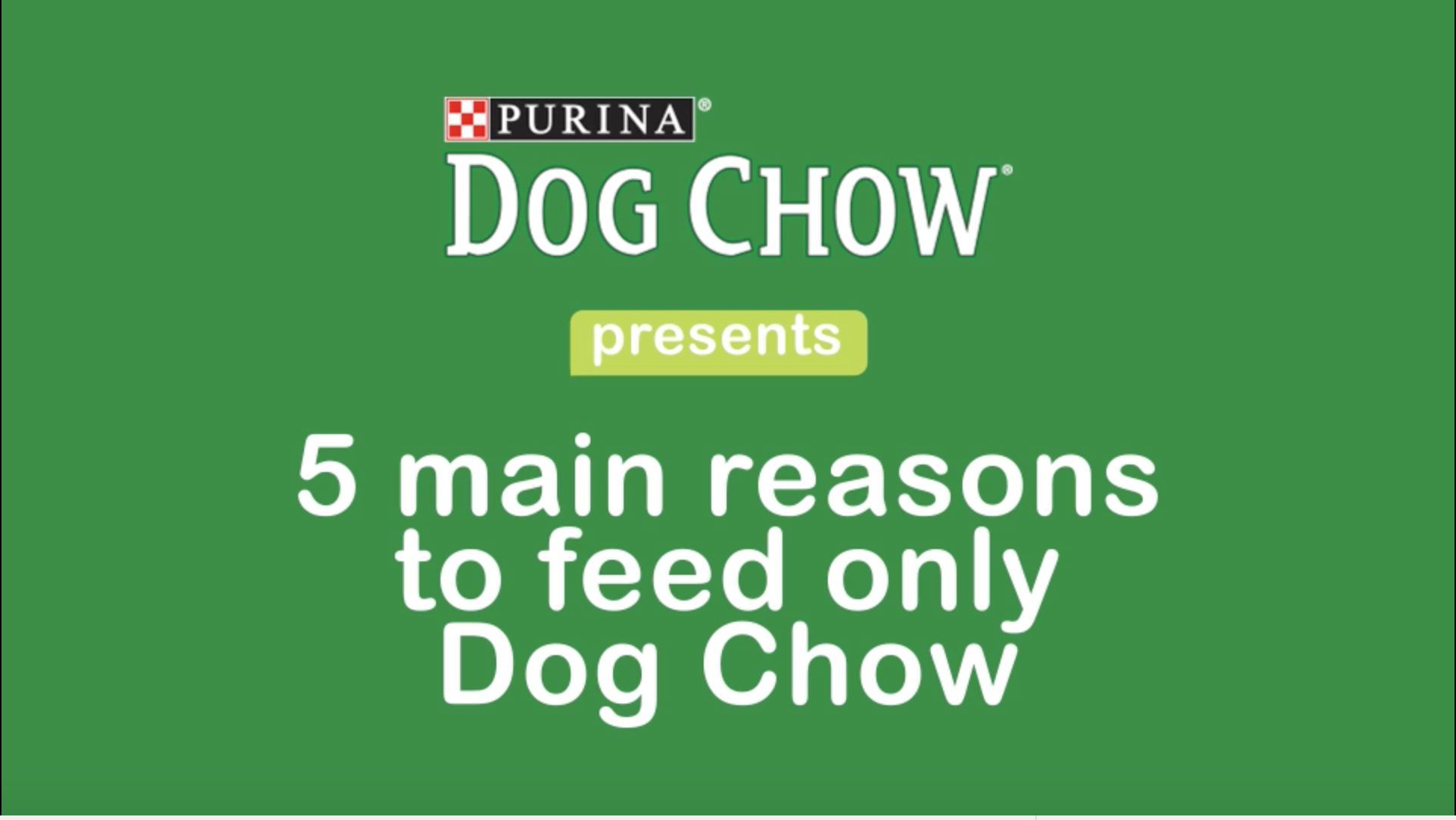 Purina: Explainer Video (5 reasons to feed Dog Chow)