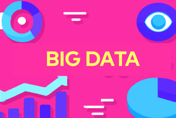 Abstract illustration of the phrase 'big data' surrounded by charts and graphs, representing the use of data to increase bookings for Jamaican tourism businesses