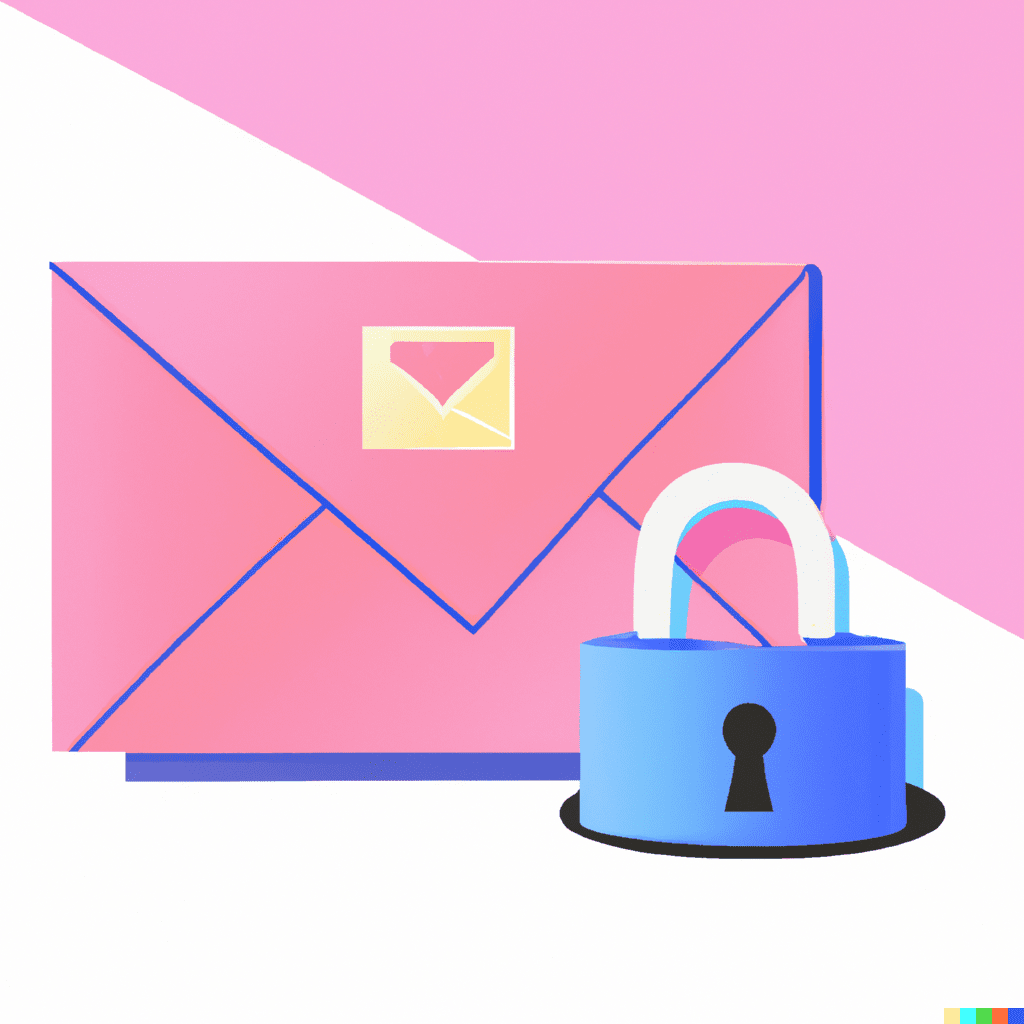 Abstract illustration of a closed envelope with a padlock, symbolizing email security and protection from phishing threats.