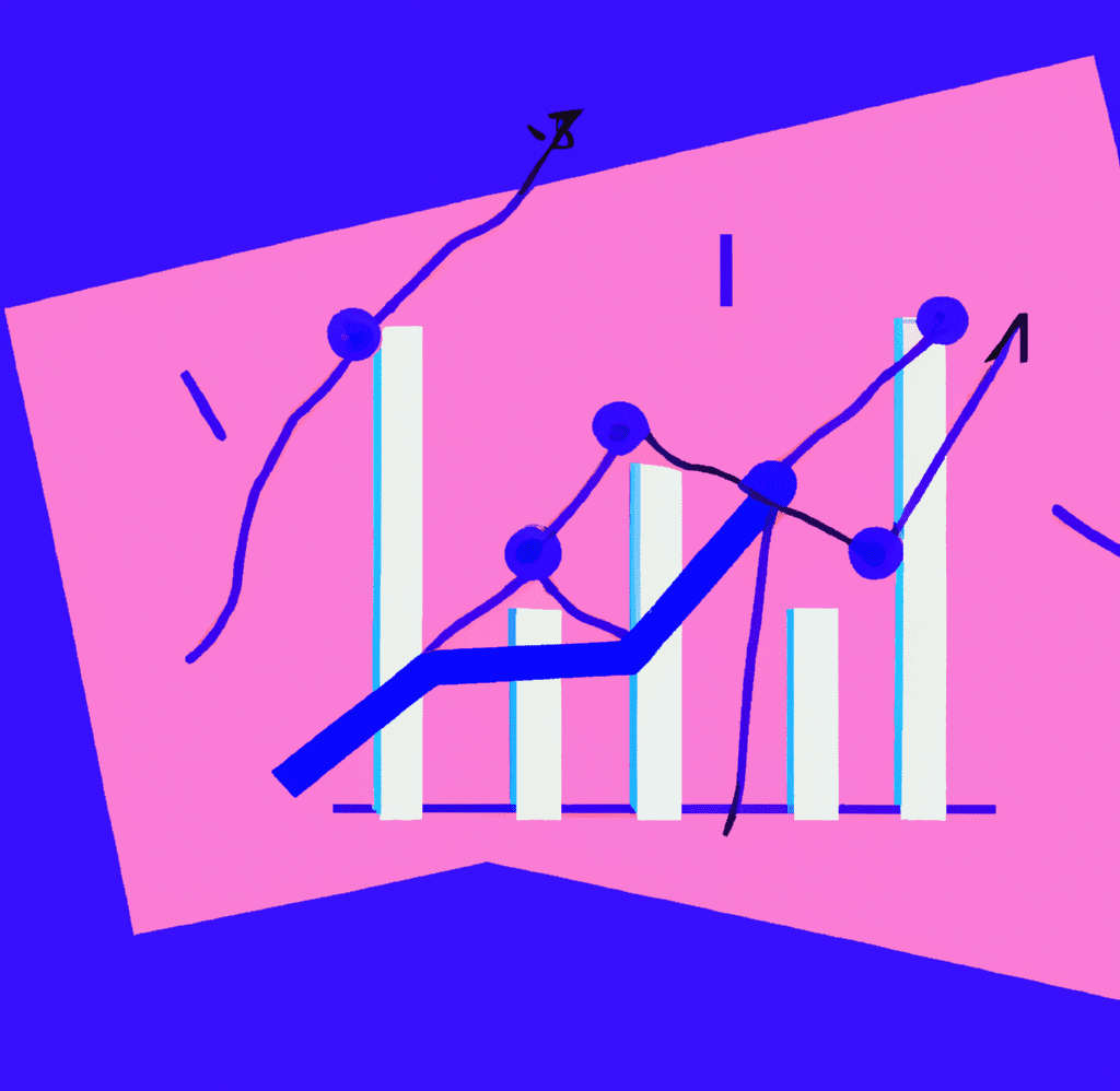 Abstract illustration showing a line graph, symbolizing the importance of measuring and improving business goals consistently
