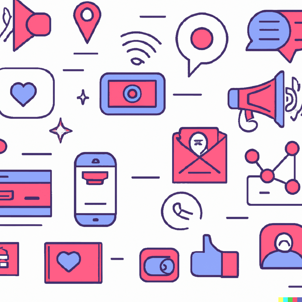 Abstract illustration showing a collection of social media icons, representing the risks of neglecting social media.